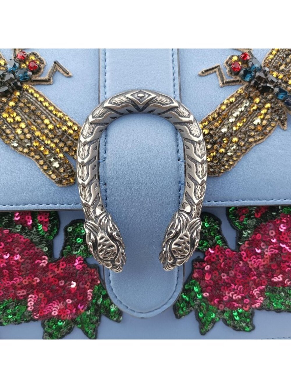 Gucci Dionysus Blue Multicolor Leather Shoulder Bag - Picture 14 of 16